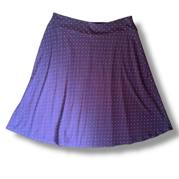 Talbots Womens Skirt Sz SP Small Petite Navy Blue Red Polka Dot Pull On Preppy - Picture 1 of 4